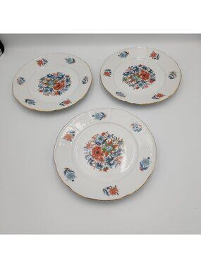 Vintage Europa Imar Salad Plates Set Of 3 7.5" Made In Czechoslovakia